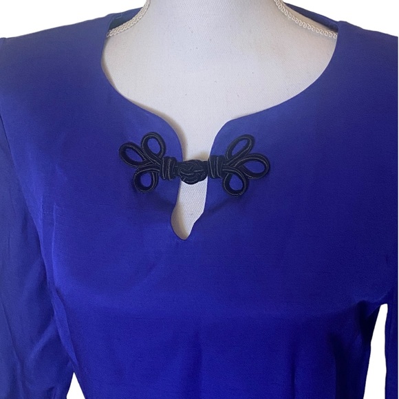 Jennifer Jeffries | Womens Vintage 80s Royal Blue Size 8 Long sleeve dress - Picture 3 of 6